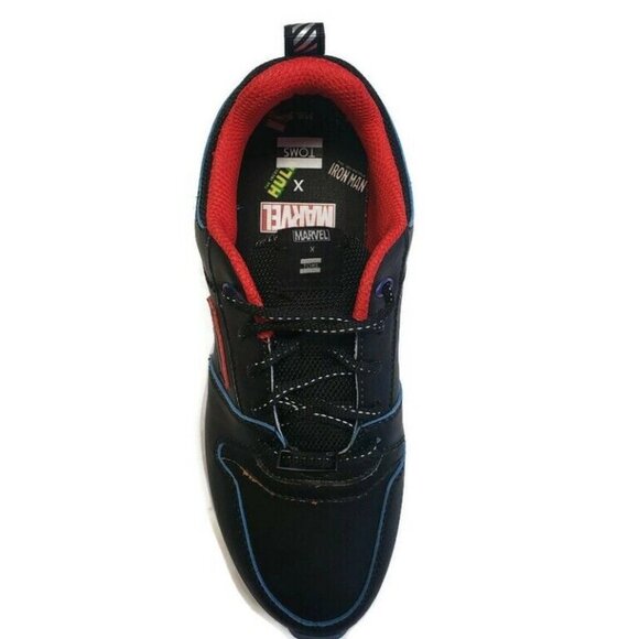 TOMS Men Arroyo Mens 8.5 Sneaker Shoes Athletic Black Marvel Leather Mesh Mix - Picture 2 of 8